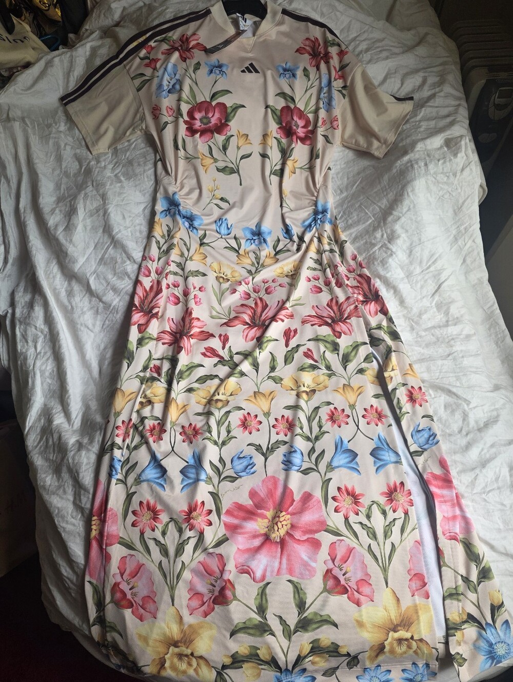 Adidas X Farm Rio Premium Floral Print Maxi Dress - Picture 2 of 15
